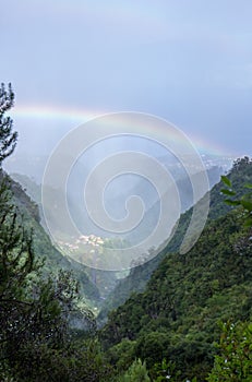 The rainbow by levada way, Madera.