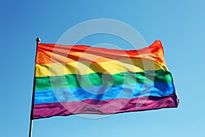 Rainbow LGBT flag fluttering