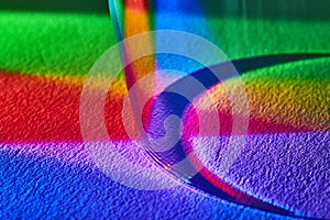 Rainbow Light Refraction on Textured Surface - Macro Perspective
