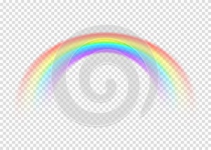 Rainbow with limpid section edge on transparent background