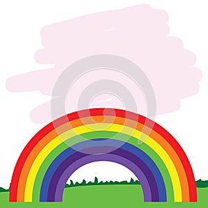 Rainbow line illustration in nature