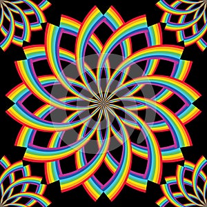 Rainbow line rotate flower symmetry seamless