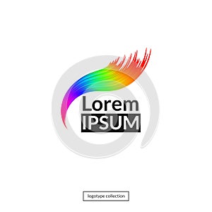 Rainbow logo template. Abstract art design element