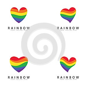 Rainbow logo template vector icon illustration design.