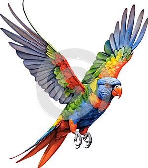 Rainbow Lorikeet bird. Bird Clipart AI-generated.