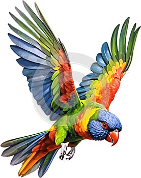 Rainbow Lorikeet bird. Bird Clipart AI-generated.