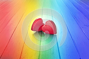 Rainbow Love Heart Marriage Background