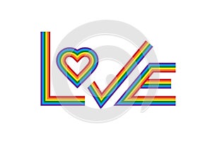 Rainbow Love wins. LGBT concept. Love quote