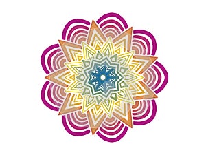 Rainbow mandala on white background