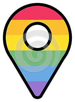 Rainbow map pointer lgbtqi color sticker vector photo