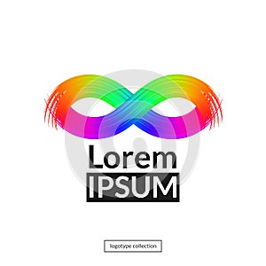 Rainbow mask logo template.