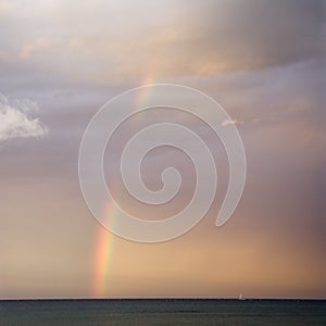 Rainbow on Maui coast.