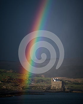 Rainbow at Mingary Castle, Kilchoan