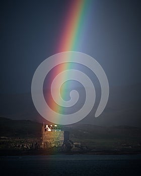 Rainbow on Mingary Castle, Kilchoan