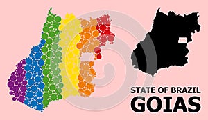 Rainbow Mosaic Map of Goias State for LGBT