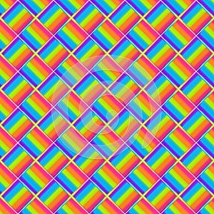 Rainbow mosaic. Seamless pattern