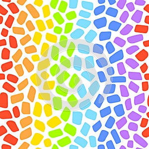 Rainbow mosaic seamless vector pattern