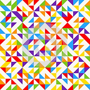 Rainbow mosaic tiles, abstract geometric background, seamless vector pattern.