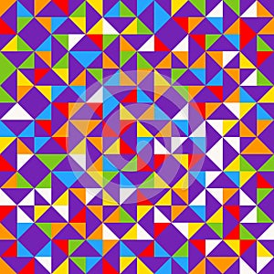 Rainbow mosaic tiles, abstract geometric background, seamless vector pattern.