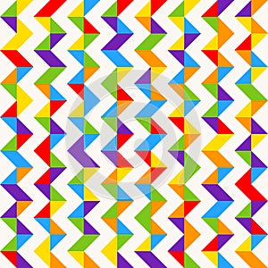 Rainbow mosaic tiles, abstract geometric background, seamless vector pattern.