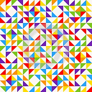 Rainbow mosaic tiles, abstract geometric background, seamless vector pattern