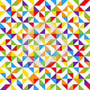 Rainbow mosaic tiles, abstract geometric background, seamless vector pattern