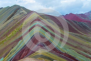 Rainbow mountain Siete Colores near Cuzco