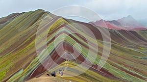 Rainbow mountain Siete Colores near Cuzco