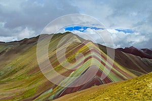 Rainbow mountain Siete Colores near Cuzco