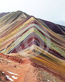 Rainbow mountains Andes near Cusco in Peru