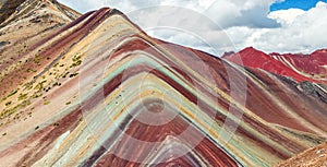 Rainbow mountains Andes near Cusco in Peru