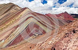 Rainbow mountains Andes near Cusco in Peru