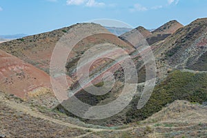 Rainbow mountains at the border of Georgia and Azerbaijan