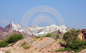 Rainbow mountains and salt domes in Hormuz Island and