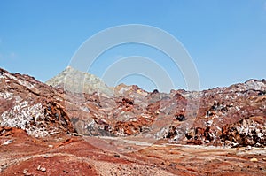 Rainbow mountains and salt domes in Hormuz Island