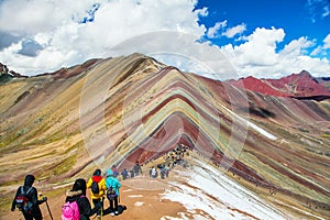 Rainbow mountains or Vinicunca Montana de Siete Colores photo