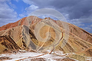 Rainbow mountains at Zhangye Danxia national geopark, Gansu province, China.