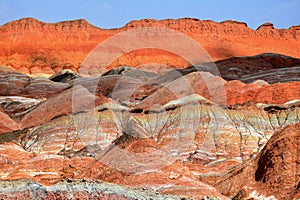 Rainbow mountains at Zhangye Danxia national geopark, Gansu province, China.