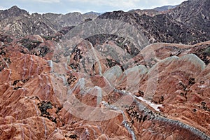 Rainbow mountains at Zhangye Danxia national geopark, Gansu province, China.