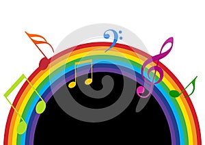 Rainbow music black and white