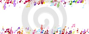 Rainbow Music Notes Panorama