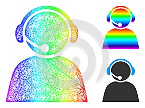 Rainbow Network Gradient Call Center Operator Icon