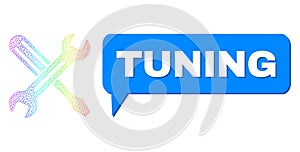 Rainbow Network Gradient Tuning Icon and Tuning Speech Cloud with Shadow