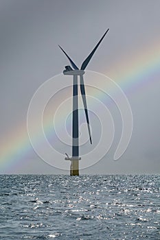 Rainbow and offshore wind turbine for renewable energy