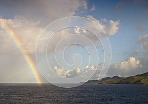 Rainbow over caribbean sea