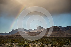 Rainbow Over the Chisos Mountains and Big Bend Valley