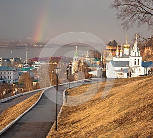 Rainbow over Church of Elijah the Prophet Nizhny Novgorod