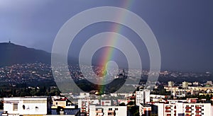 Rainbow over the city