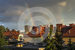 Rainbow over the city