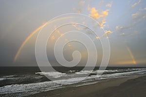 Rainbow Over Daytona Beach At Sunset